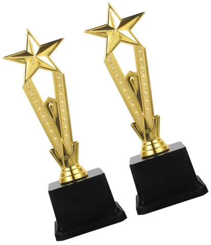 POPETPOP 2 Pezzi Trophy per Forma di Stella Mini Coppe d Oro per Premi Scolastici di Danza Canto Sport e Competizioni Artistiche Ricordo Motivazionale