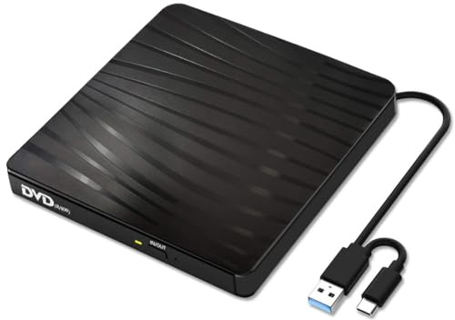 Xnuiasqe unità CD/Dvd Esterna per Laptop, Lettore CD/Dvd USB A/C 3.0, Masterizzatore +/-RW Portatile, Lettore CD Rom, Duplicatore di Dischi