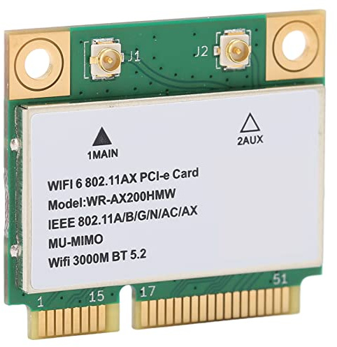 Cryfokt Tarjeta de Red Inalámbrica La Tecnología MU MIMO Eficiente para Computadoras Portátiles Expande WiFi a un Mini PCIE de 6 GHz para Computadoras Portátiles y Hosts Pequeños Material PCB