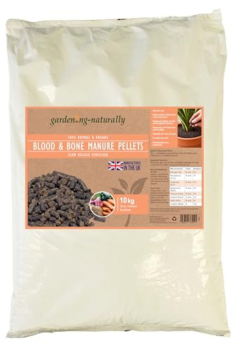 Blood Bone and Poultry Manure Pellets 10kg Fertiliser for Vegetable Beds Flower Borders Raised Beds and Containers Soil Conditioner