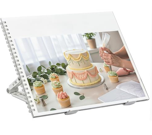 MDTARVF Upgraded Cake Practice Decorating Board with Adjustable Stand Thickened Waterproof, 23 Sheets Icing Piping Nozzles Practice Drawings Cake Decorating Kit Baking Supplies for Beginner Home Baker