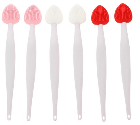 PRETYZOOM 6 Stück Ergonomisch Gestaltete Silikon Gesichtsreinigungsbürsten mit Tragbarem Design für Nasen und Lippenpeeling im Alltag