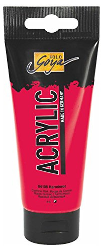 KREUL 84108 - Solo Goya Acrylic, 100 ml Tube in karminrot, cremige vielseitig einsetzbare Acrylfarbe in Studienqualität, auf Wasserbasis, schnell und matt trocknend, gut deckend, wasserfest