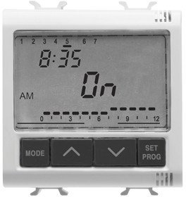 Gewiss GW10581 PROGRAMMATORE ELETTRONICO GIORNALIERO/SETTIMANALE 1 CANALE - 230V ac 50/60Hz - 2 MODULI - BIANCO - CHORUS