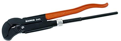 Bahco 343 Swedish Model Combination Pipe Wrench, Black/Orange, 420 mm