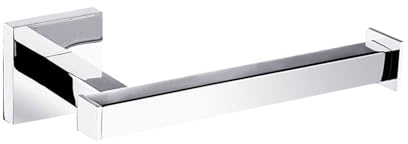 Modern Chrome Toilet Roll Holder Wall Mounted Square Bathroom Accessory ACC120