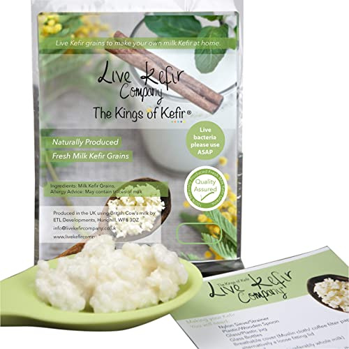 Live Kefir Company, Live Milk Kefir Grains. UK Starter Culture, Complete with Instructions. 20g