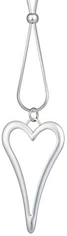 BIRSTONE Costume Necklace Long Chain Large Love Heart Shaped Pendant Necklace