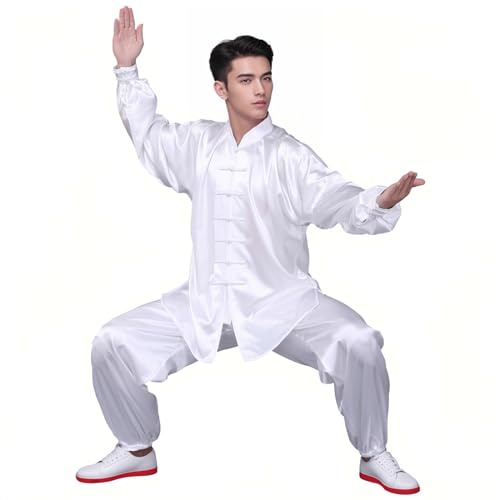Andux Chinese Traditional Tai Chi Uniforms Kung Fu Clothing Unisex SS-TJF01 (White, XXXL)