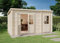 Alpholz Gartenhaus Maria aus Holz in Naturbelassen, 28 mm Wandstärke mit 2 Räumen 450 x 250cm Pultdach