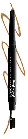 NYX Professional Makeup Crayon à Sourcils Fill & Fluff, Formule à la Pommade Crémeuse, Pointe Précise, Embout Brosse pour Estomper, Blonde