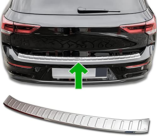 Protezione paraurti posteriore adatta per VW Golf 8 (Hatchback) dal 2020+ in acciaio inox cromato protezione per il bordo del bagagliaio di carico