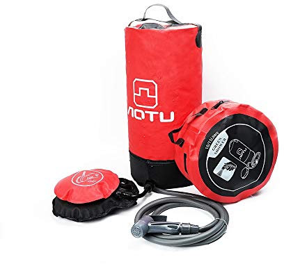 DETECH 11L PVC Outdoor Aufblasbarer Duschdruck-Wassersack Leichter Bade-Reise-Wasserspeicher Tragbarer Camping-Dusch-Wassersack