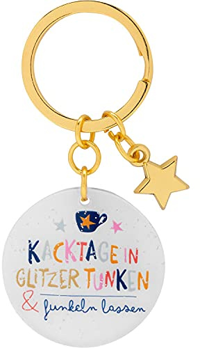 H:) PPY life Schlüsselanhänger mit Motiv Funkeln Lassen | Anhänger mit Charm und Splitring, 8 cm, Acryl, Eisenlegierung | Geschenk | 47378