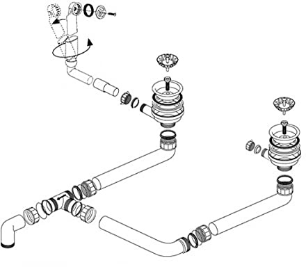 BLANCO 138067 Ab- und Überlaufgarnitur 3,5 Zoll ohne Ablauffernbedienung/Ersatzteil