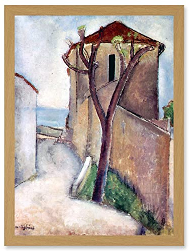 Artery8 Painting Modigliani Tree House Old Master Artwork Framed A3 Wall Art Print