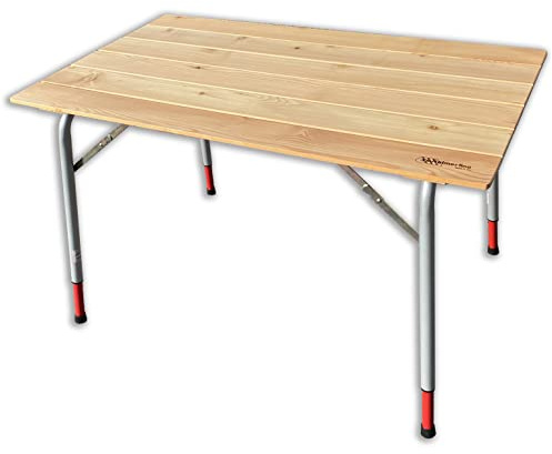Castelmerlino 028T Mesa de Camping cm 100x60 con Patas Ajustables