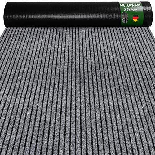 ANRO Felpudo atrapa la suciedad, alfombra para pasillo, por metros, interior y exterior, entrada en rollo, color gris, 160 x 100 cm