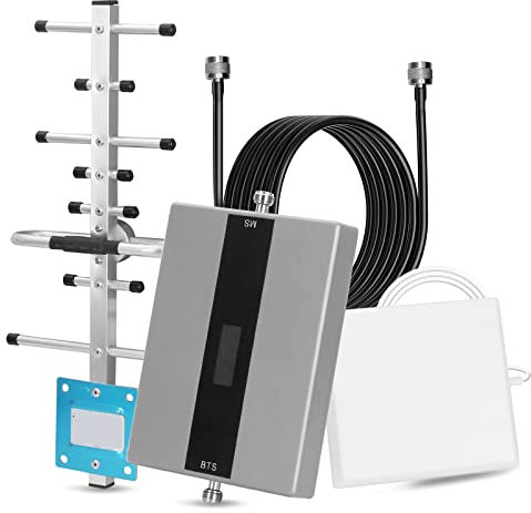 Xverycan Handy Signalverstärker,Tri-Band-Verstärker Alle Netze LTE GSM 2G 3G 4G 800/900/2100 MHz, Gain Über 68 dB, für Alle Netzwerkanbieter