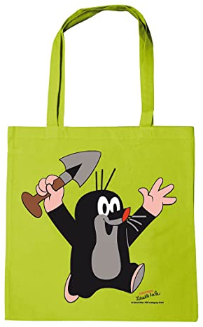 Logoshirt® Der kleine Maulwurf Baumwolltasche 38x42 cm | Der kleine Maulwurf - jubelnd mit Schaufel, süßes Originalmotiv für Maulwurf-Fans, bedruckt, lange Henkel, ideal für Alltag
