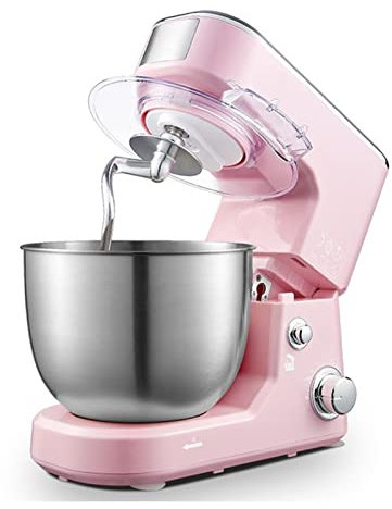 600W Food Stand Mixer with 4L Mixing Bowl Electric Cake Blender for Kitchen Baking Multiple Gear Selection (Color : Pink)