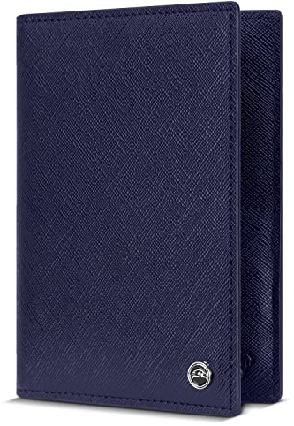 Snazzy Hawk Familien-Reisepasshülle aus Leder – Reisebrieftasche hält 2, Urlaubs-Essentials-Hülle zum Fliegen, RFID-blockierende Dokumenten-Organizer, Einheitsgröße, Minimalistisch