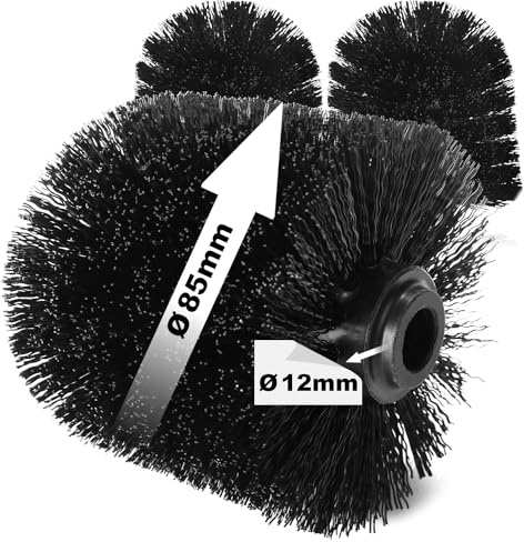 com-four® 3 cabezales de cepillo de repuesto para cepillos de inodoro, cepillos de repuesto en negro, para cepillos de inodoro, cabezales de cepillo de repuesto (3 piezas, cabezal de cepillo de 85 mm)