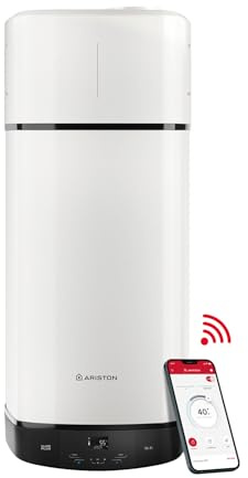 Ariston Nuos PlusS2 Wifi- Aerotermo 80 Litros con Bomba de Calor, Termo Calentador de Agua Bajo Consumo Control App Compatible con Alexa, Clase A+ (A+/F), Servicio Post-Venta solo Disponible en España