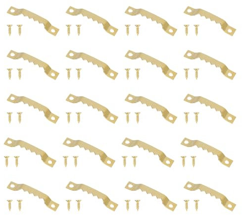 Crochet Cadre Mural, Crochets Cadre Photo, Crochets de Suspension en Dents de Scie, Cintres à Cadre en Dents de Scie à Double Trou, 20 Pièce Avec Vis