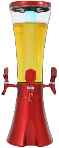 Distributeur De Bière De Tube De Glace De Tour De Bière De 3L Avec 3 Robinets Distributeur Portatif D'alcool Distributeur De Boisson De Tour De Bière Pression De Table For Le BBQ De Barre À La Maison(