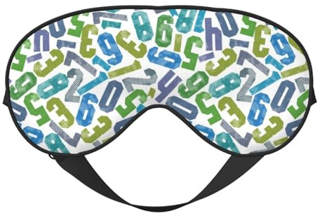 Schlafmaske, Augenmasken für Schlaf, Schlafmasken für Frauen und Männer, Verdunkelungs-Augenabdeckungen für Reisen/Schlafen, blaue Mathematikzahlen Augenmaske