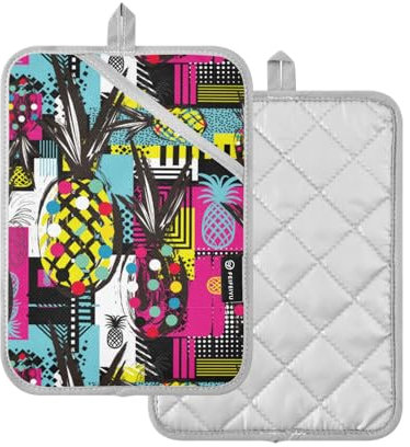 Set di presine da cucina resistenti al calore, moderne presine estive per cucine con tasca hotpad da cucina e forno, confezione da 2