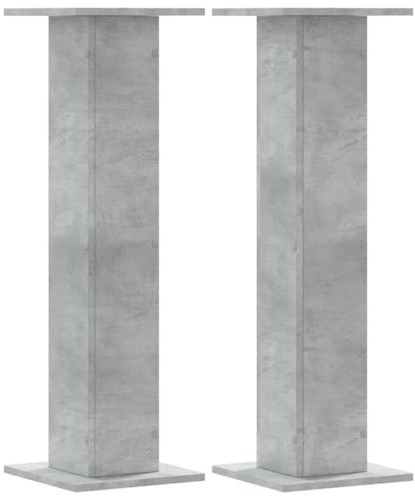 vidaXL Växtställ 2 st betonggrå 30x30x95 cm konstruerat trä, blomsterställ, kruktställ, växtställ inomhus, blomkrukställ, krukväxtställ, växtbord