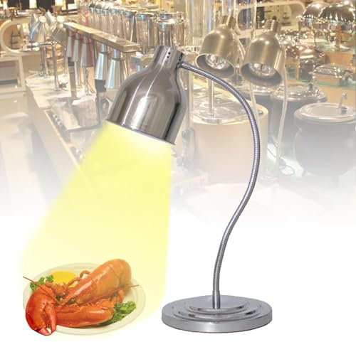 FfiMe Lampada Riscaldante Alimenti, Lampada Riscaldante Alimenti A Buffet Indipendente, Lampada Riscaldante Alimenti Commerciale Portatile, Estensibile Fino a 70 cm, Interruttore a Un Pulsante