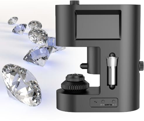 Dual LCD Display Digital Microscope, Diamond Waist Microscope with LED Fill Light, for Diamond Processing, Circuit Board Testing, Watch Repair,Without-Video