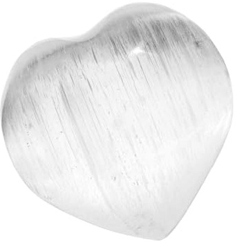 NKlaus Handschmeichler Selenit 5,5 cm Kleines Herz Handpolierter, 1 Stück | für Meditation; für Chakra; Länge: 2,5cm; Breite: 5,5cm; Höhe: 5,5cm; Gewicht: 95g