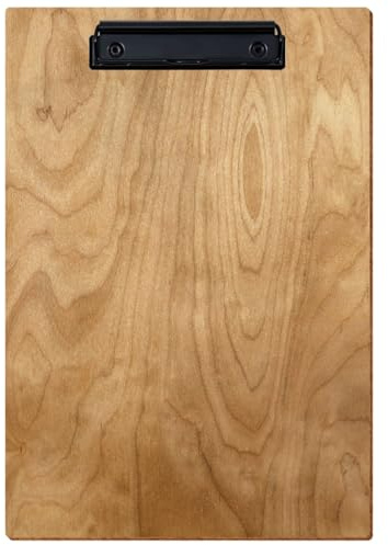 Bütic Holz Klemmbrett Standardform Birke rustikal für DIN A3 A4 A5 A6 aus 3mm Birkensperrholz und mit widerstandsfähigem Klarlack versiegelt