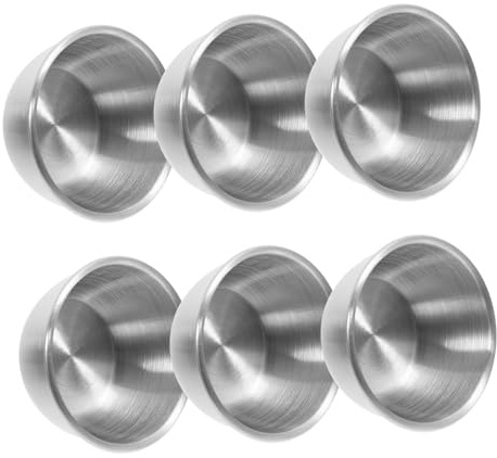OFFSCH 6 Cuencos De Acero Inoxidable Para Salsa Mini Recipientes Para Condimentos Resistentes a La Corrosión Para Cocina Y Uso Comercial Ideales Para Sushi Y Aderezos