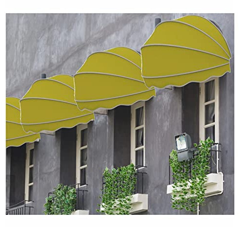 Fenstertürmarkise für den Außenbereich, Terrassenüberdachung, Veranda, Überdachung, UV-Schutz, Sonnenschutz, Vordächer mit Rahmen für Terrasse, Hof, Balkon, Ingwer, 70 cm