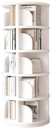 360° drehbares mehrstöckiges Bücherregal mit stabilem Boden, modernes Bodenregal für Zuhause und Ausstellung (159 x 46 cm)