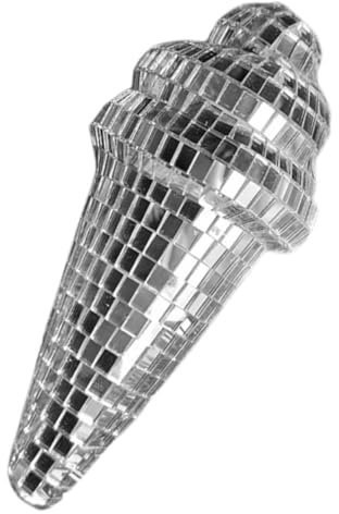 Générique décorations de Glace Faire la fête Cube Coupes à Dessert décoration Maison Original pour décoration déco Boule Disco pour Décor des années 80 Un Verre Silver