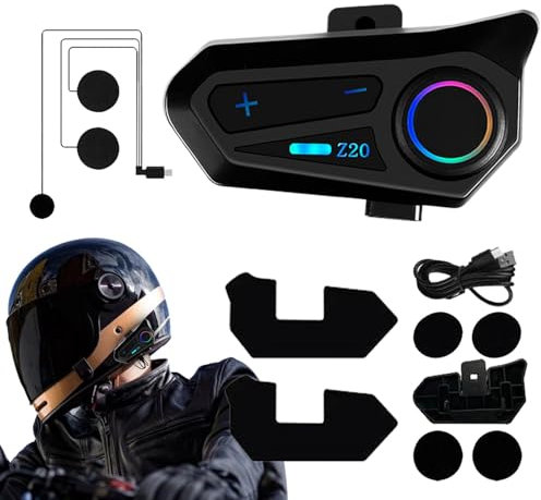 Yonuaret Casco Moto Auricolare, IPX6 Impermeabile Casco Moto Cuffie 5.4 Con Riduzione Del Rumore Cuffie Per Caschi Da Moto Accessori Per Cavalcinare La Ricarica Di Tipo C Per La Guida All'aperto