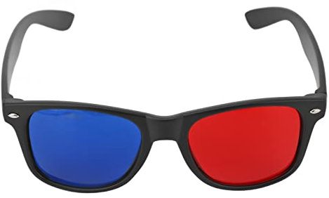 Lightweight 3D Glasses Black Plastic Frame with Resin Lens for Easy Wearing | Red Blue Glasses for Movies, Games, and More