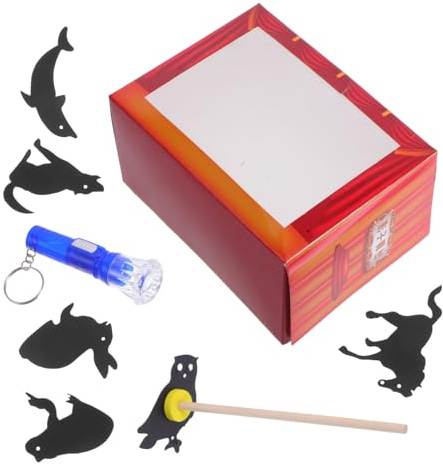 HOMOBABE Juego de Marionetas de Sombras Tradicional Rojo de Papel, 1 Set | Interactivo, para Niños y Aprendizaje Cultural, Teatro y Narración de Sombras Color Aleatorio