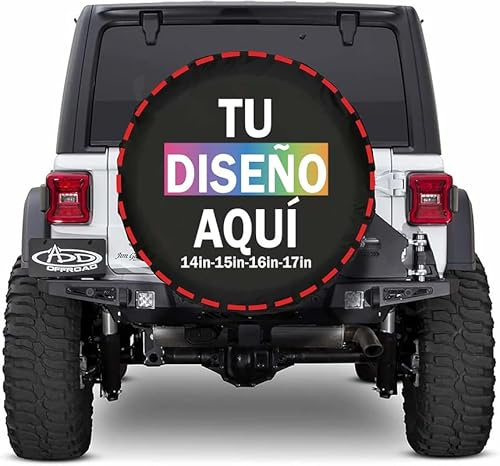 Personalizado Funda Rueda Repuesto 4x4 Cubiertas de Neumáticos Personalizada Diseña tu Logo Foto o Texto Cubiertas de Rueda de Repuesto Impermeables a Prueba de Polvo Aptas 16 Pulgadas
