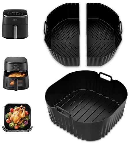 3 Piezas Molde Silicona Freidora de Aire, 2 x 3.1L + 1 x 6.2L Caliente Air Fryer Accesorios Para Cosori 5,5L/6L/6,L, Philips Série 2000 6.2L Na230, Accesorios Freidora de Aire, Recipiente Air Fryer