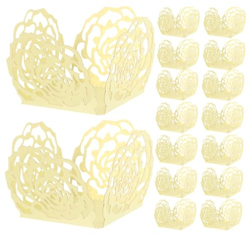 Alipis 50 pezzi Pirottini Carta per Cioccolatini con Design Rosa Eleganti Contenitori per Cupcake e Dessert per Matrimoni Feste e Speciali