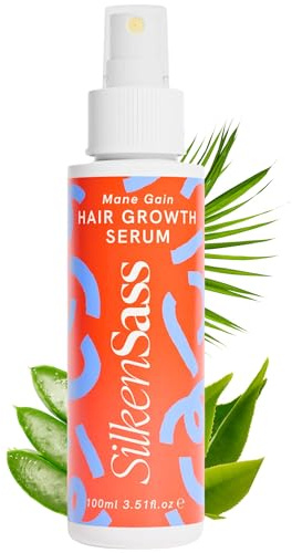 Silken Sass DHT Blocker Hair Growth Serum for Women – Mane Gain Leave-In Treatment with Redensyl® & Saw Palmetto – Botanical Formula for Thinning Hair & Breakage Reduction