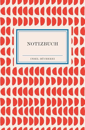 Notizbuch Insel-Bücherei »Korallenrote Halbkreise retro«: Hardcover, A6, Blanko, 96 Seiten
