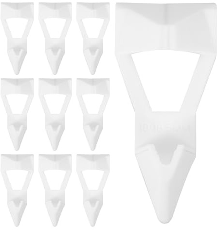 WOONEKY 10pcs Heavy Duty Plastic Shelf Brackets for Cabinets Hidden Floating Shelf Supports with Dual Pin Design for Kitchen Bathroom Bedroom Storage